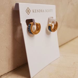 Kendra Scott Jack Huggie Vintage Gold Teal Crystal